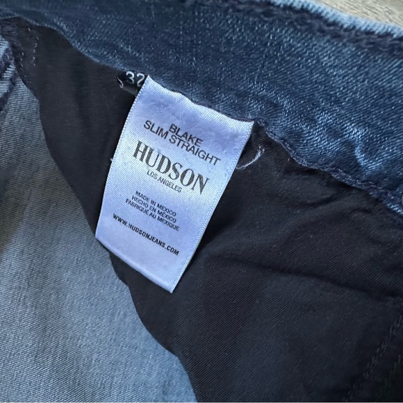 HUDSON Men's Blake Slim Straight Jeans Zip 5 Pockets Size 32 Blue Denim - Picture 3 of 8